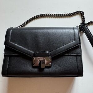 Michael Kors Black Leather Crossbody Bag